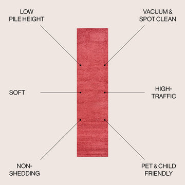 Haze Solid Low-pile Area Rug Red
